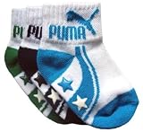 Puma Baby Boy Star Gripper Socks- 3 Pack(Infant to Baby)