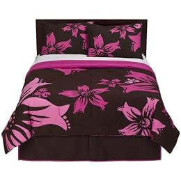 Xhilaration Floral Full Size Comforter Set - Pink/Brown