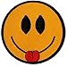 Happy Face Smiley Tounge Sticking Out Iron On Patch
