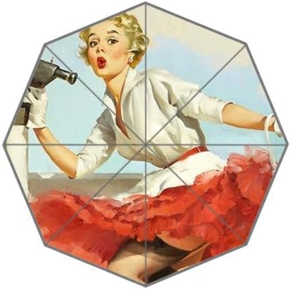 Supreme Dance!Custom hardcover Illustrated Vintage girl Compact Foldable Rain Umbrella!Best gifts you need!