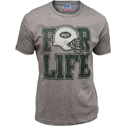 Junk Food NFL New York Jets For Life Heather Gray Mens T-shirt Tee