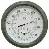 Infinity Instruments Indoor/Outdoor Clock with Slate Mosaic Border