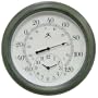Infinity 16" Verde "Contra" Indoor/Outdoor Round Wall Thermometer/Clock Combo