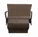 New Creative - Pretty Folk All Season Wicker Loveseat and Coffee Table