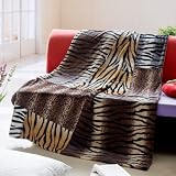 Onitiva - [Tiger Stripes -A] Patchwork Throw Blanket (50 by 70 inches)