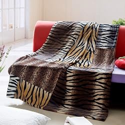 Onitiva - [Tiger Stripes -A] Patchwork Throw Blanket (50 by 70 inches)