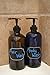 2 Pack Firefly Craft Amber Plastic Pump Bottles with Chalkboard Labels, 16 ounces each