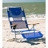 Outdoor Patio Ostrich Folding 3 in 1 Blue & White Beach Chair