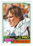 Brad Van Pelt autographed Football Card (New York Giants) (Inscription removed 98%) 1981 Topps #270