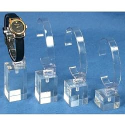 4 Acrylic Watch Stands Showcase Riser Jewelry Displays