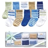 Luvable Friends 10-Piece Baby Socks Gift Set, Blue, 0-9 Months