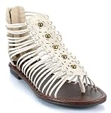 Designer Inspired Studded Gladiator Flat Sandal