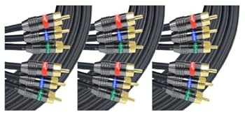 3-Pack of Comprehensive XHD 3-RCA to 3-RCA Double Shielded Component Video Cable 6ft 3-Pack of Comprehensive XHD 3-RCA to 3-RCA Double Shielded Component Video Cable 6ft