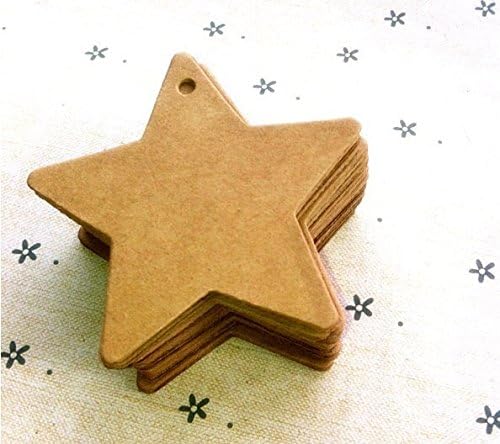 100pcs/lot Vintage Cowhide Paper Pentagonal Star Gift Tags,bookmarks,message Card