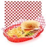 New Star Foodservice 44263 Red Check Food Basket Liners, 12 By 12-inch, Set of 36