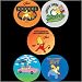 Simpsons Five Piece Button Set - XXXXXL, 7th Inning Stretch, Bart Simpson, Kiss my Butt, Car Ride