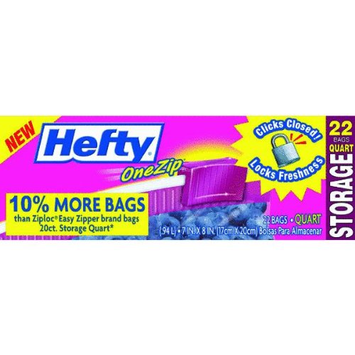 Pactiv Corp R8-1222 Hefty One Zip Food Storage Bag