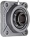 NTN UCFUX-1.1/4 Medium Duty Flange Bearing, 4 Bolts, Setscrew Lock, Regreasable, Contact and Flinger Seals, Cast Iron, 1-1/4" Bore