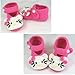 Baby Newborn Infant Girls Crochet Knit Socks Sandals Toddler Shoes Prewalker (Rose Red KT)