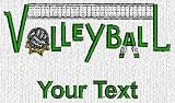 Personalized custom embroidered volleyball design on ladies t-shirt