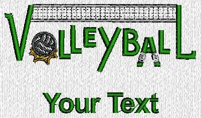 Personalized custom embroidered volleyball design on nylon windshirt