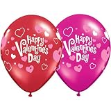 11" Valentine's Pink Hearts Around Balloons (10 ct) (10 per package)