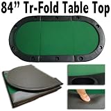 84 Tri-Fold Poker Table Top w/ Cup Holders
