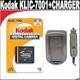 Kodak Li-Ion Rechargeable Digital Camera Battery KLIC-7001 , Compatible With The Following Kodak Camera: M1063 , M763 , M893 IS , M1073 IS , M853 , M753 , M863 ,V610 , V550 , V570 , V705 + Charger