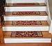 Dean Premium Carpet Stair Treads - Elegant Keshan Claret 31" x 9" (Set of 13)