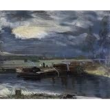 Barges on The Stour with Dedham Church in the Distance, by John Constable (Print On Demand)