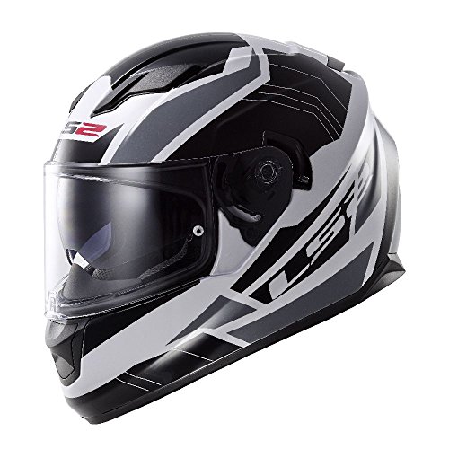 LS2 Stream Omega Full Face Motorcycle Helmet With Sunshield (Black, X-Large)