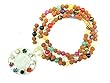 Yoga Gift- Healing Rudraksha with Navrgraha Yantra Pendant Yoga Mala Necklace 108 Beads