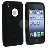 Black Textured Silicone Skin Case for Apple iPhone / iPhone 3G 8GB 16GB