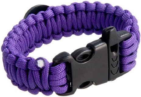 Durable Outdoor Survival Wrist Strap Bracelet with Compass (Purple)