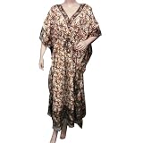 Ibaexports Fashionable Off White Caftan Women Wear Beach Cover Up Maxi Gown Dress Free Size L Xl