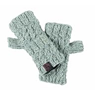 Turtle Fur Artisan Made - Mika Fingerless Mittens, Hand Knit in Nepal, 100% Wool, Fleece Lined, Fingerless Mittens, Smoke