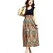 Zeagoo Women's Vintage Sleeveless Bohemian High Waist Skirt Long Dress Orange