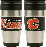 Calgary Flames Travel Mug: 15 oz Stainless Steel Travel Tumbler