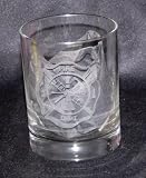 Fireman Firefighter Rescue Maltese Cross 12 oz. Etched Hiball Rocks Old Fashion Glass