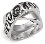 Sterling Silver Crossover Ring from The Swirl Collection by Zina