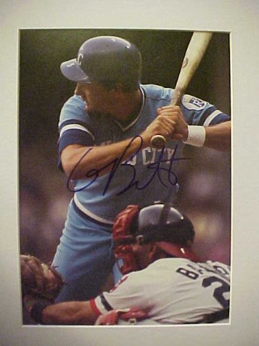George Brett Kansas City Royals Autographed 11 X 14 Professionally Matted Color Photo With A Personally Obtained Autograph Directly From The Player