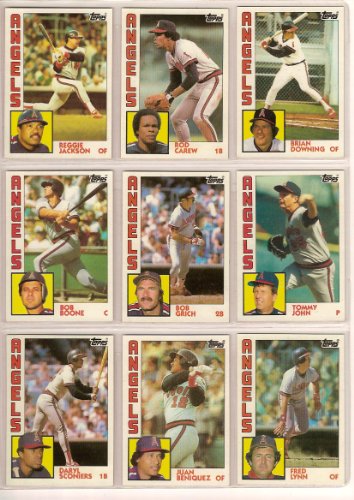 Los Angeles Angels 1984 Topps Baseball Team Set with/Traded Cards (Dick Schofield) (Gary Pettis) (Doug DeCinces) (Andy Hassler) (Fred Lynn) (Mike Brown) (Bob Clark) (Rod Carew) (Brian Downing) (Bob Boone) (Mike Witt) (Tommy John) (Bobby Grich) (Reggie Jackson)