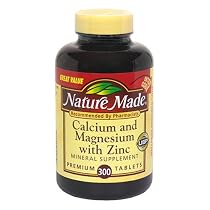 Nature Made Calcium and Magnesium with Zinc & Vitamin D Supplement Tablets, 300-Count Bottles (Pack of 3)