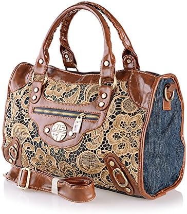 Aibag Nostalgic Boutiques Denim Carry Casual Vintage Lace Bags Lady's Handbags