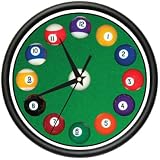POOL BALLS ~Wall Clock~ hall billiards game room cue