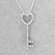 Heart Necklace With Genuine Clean Diamonds 925 Sterling silver Length 18in