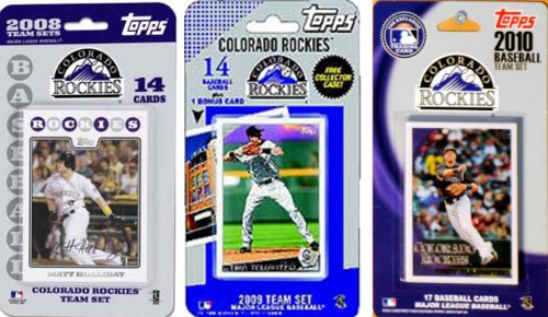MLB Colorado Rockies 3 Different Licensed Trading Card Team Sets