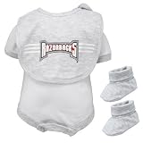 Adidas Arkansas Razorbacks Ash Infant 3-Piece First Fan Creeper