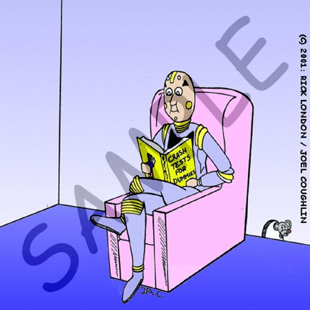 Londons Times Famous People Places Books Cartoons - CRASH TEST FOR DUMMIES - Wall Clocks