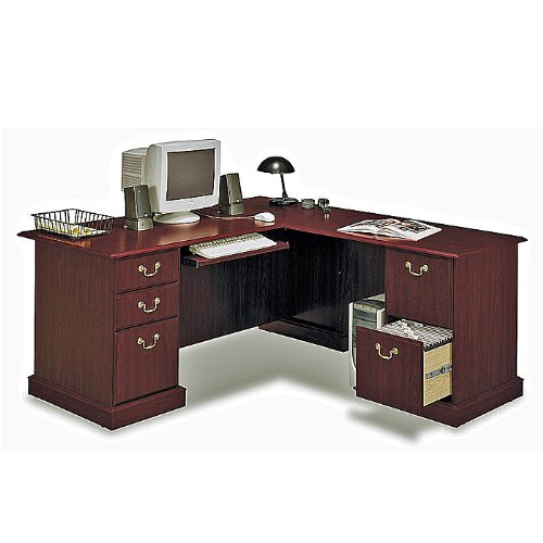 Bush Furniture Saratoga L-Shape Wood Executive 